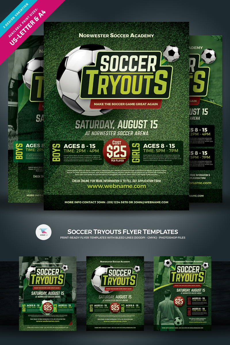 Soccer Tryouts Flyer - Corporate Identity Template
