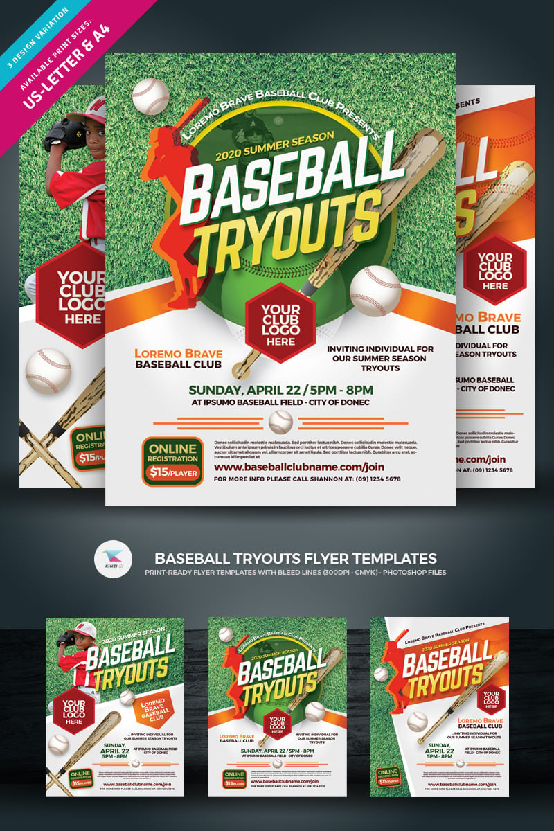 Baseball Tryouts Flyer - Corporate Identity Template