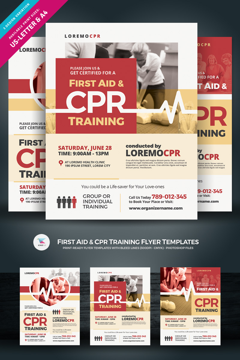 First Aid & CPR Training Flyer - Corporate Identity Template