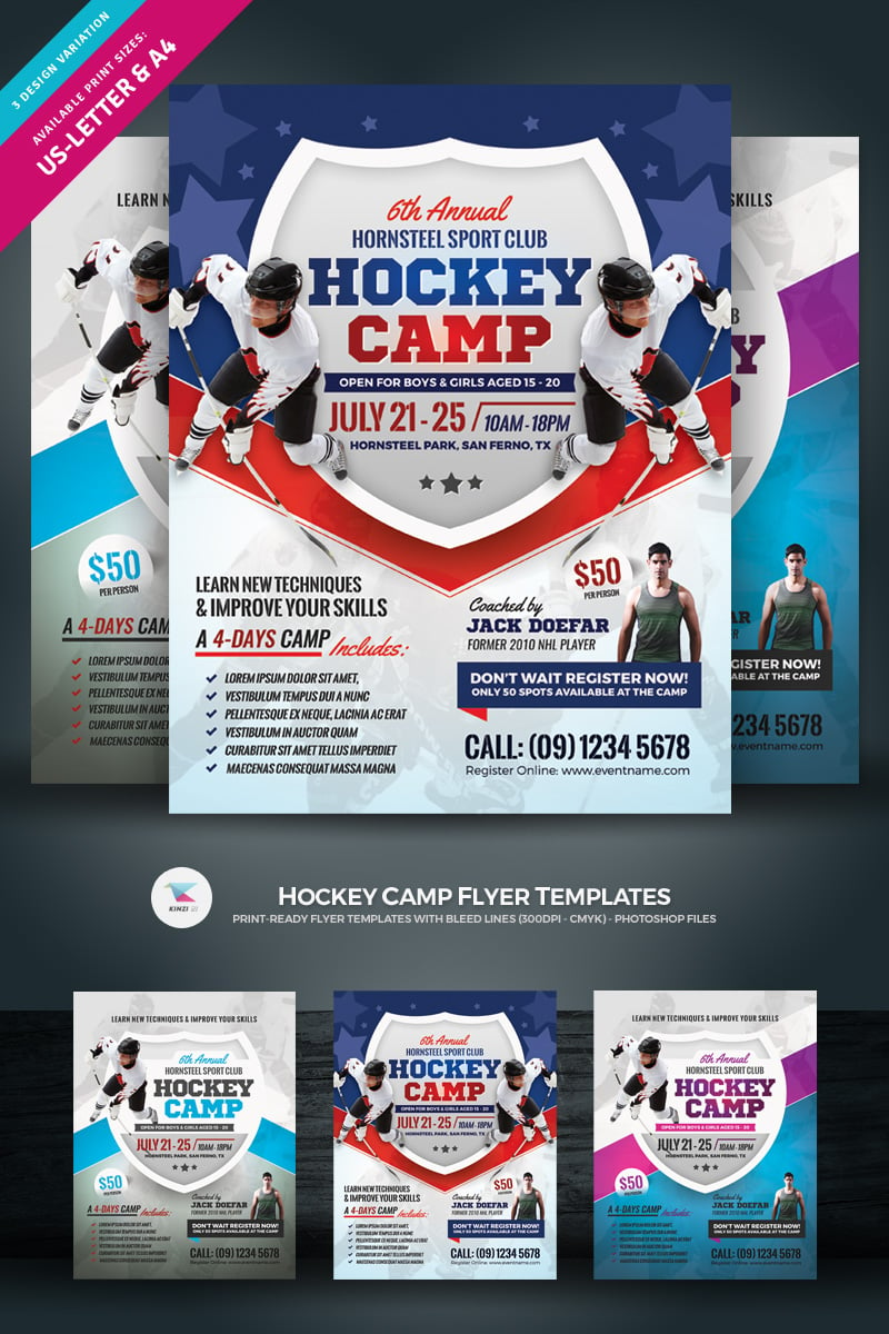 Hockey Camp Flyer - Corporate Identity Template
