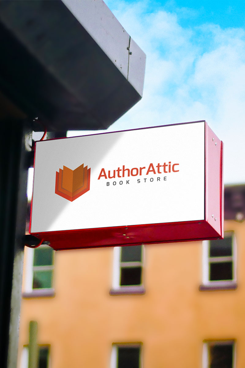 Author Attic Book Store Logo Template