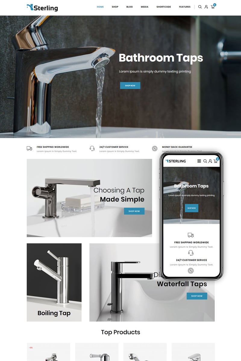 Sterling - Bathroom Accessories WooCommerce Theme