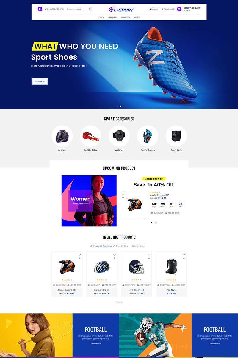 Esport Sports Store Shopify Theme