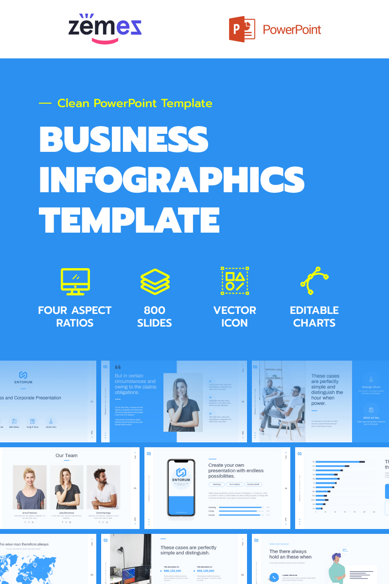 Entorum - Business with flexible infographics PowerPoint template