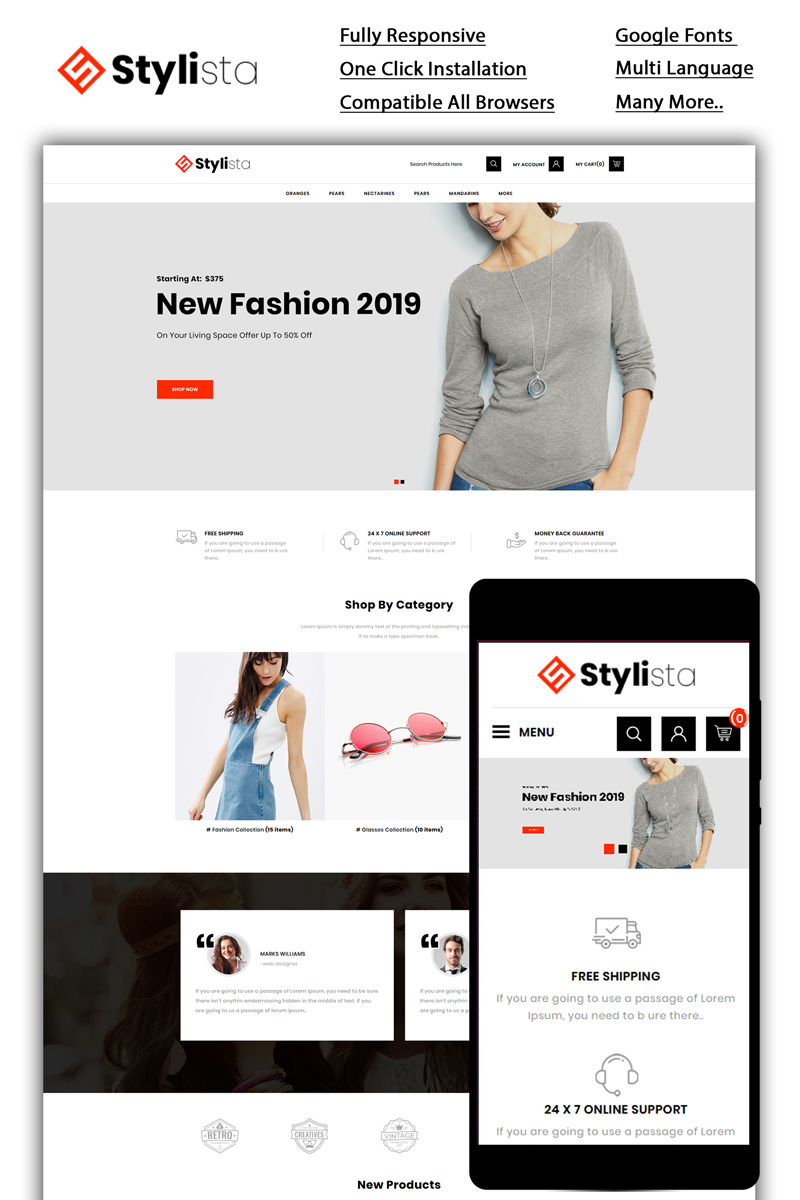 Stylista - Fashion Store OpenCart Template
