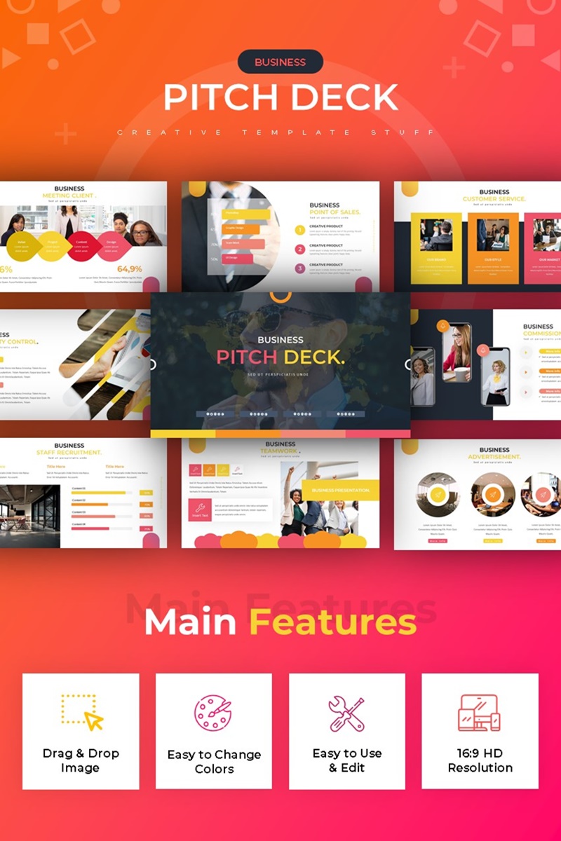 Business Pitch Deck PowerPoint template