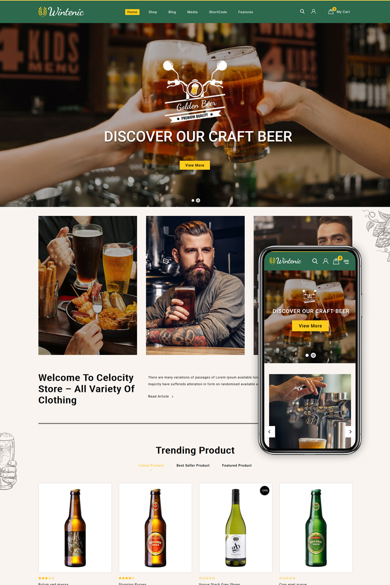 Wintenic - Drink and Wine Store Elementor WooCommerce Theme