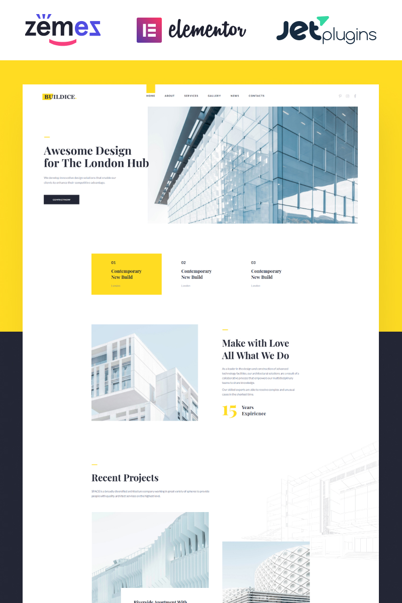 Buildice - Architecture portfolio for creative studios WordPress Theme