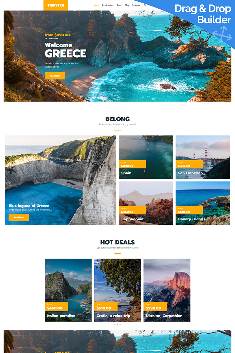 Tripster - Tourism Moto CMS 3 Template