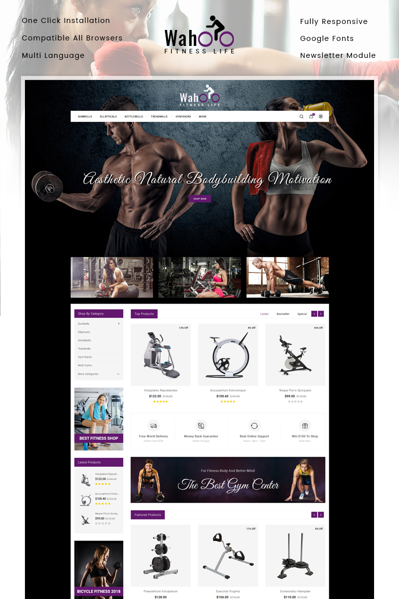 Fitness Life - Gym Equipment Store OpenCart Template