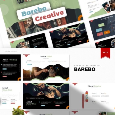 Hipster Barber PowerPoint Templates 85378