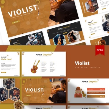 String Violin PowerPoint Templates 85431
