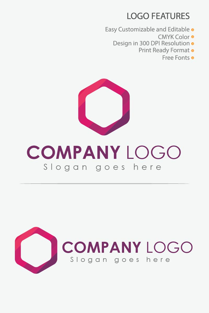 Purple Color Polygon Logo Template