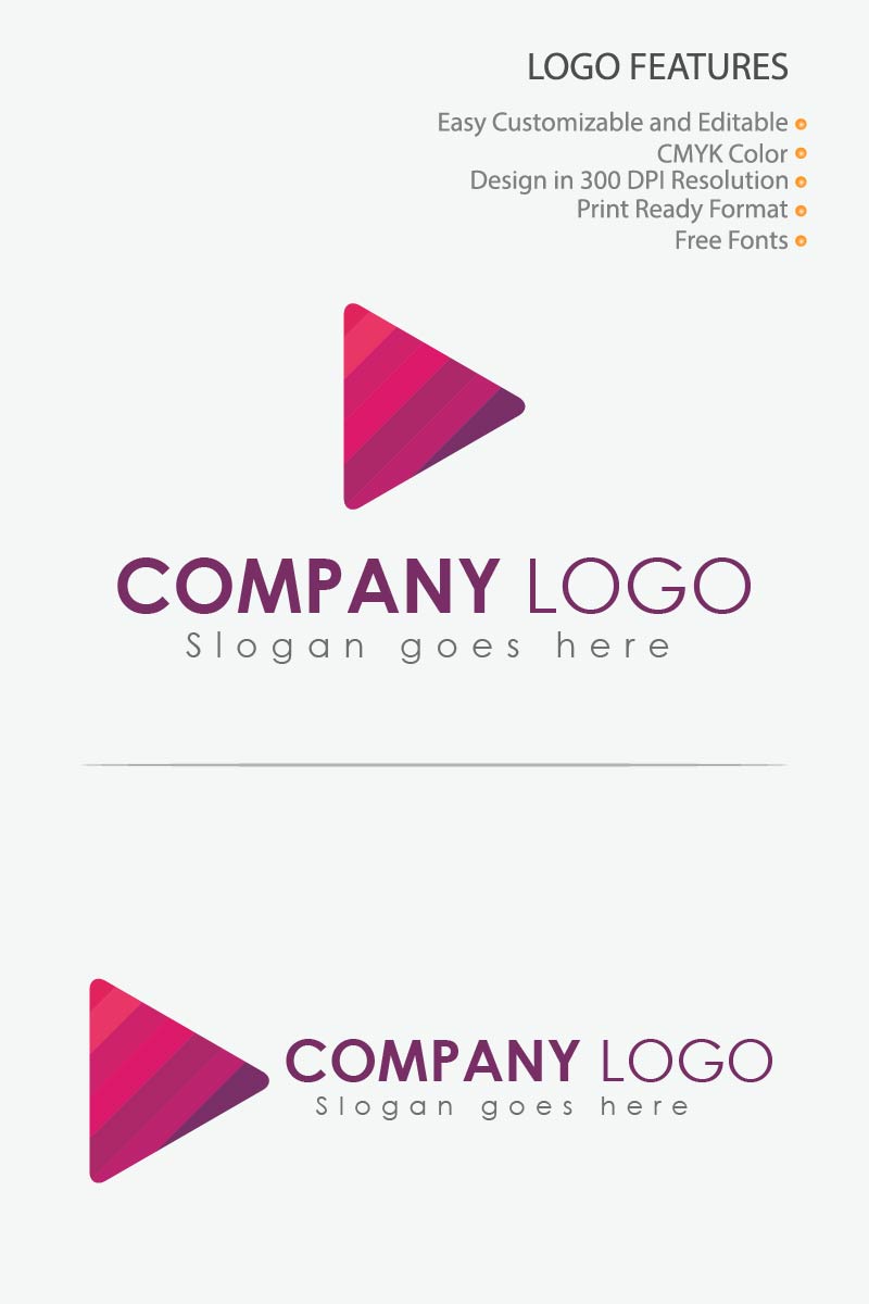Video Player Design Logo Template