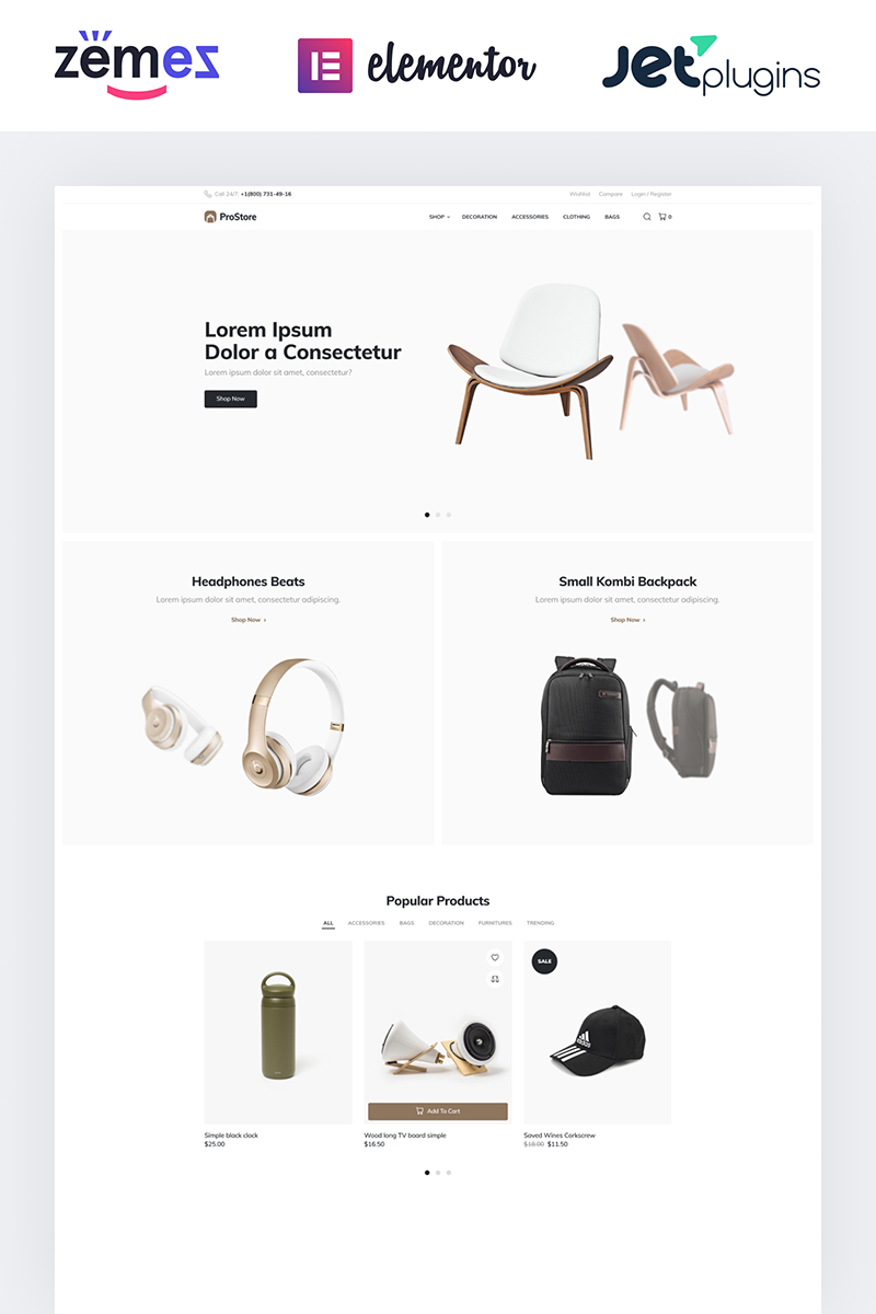ProStore - clean store template for WooCommerce with Elementor