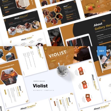 String Violin Keynote Templates 85703