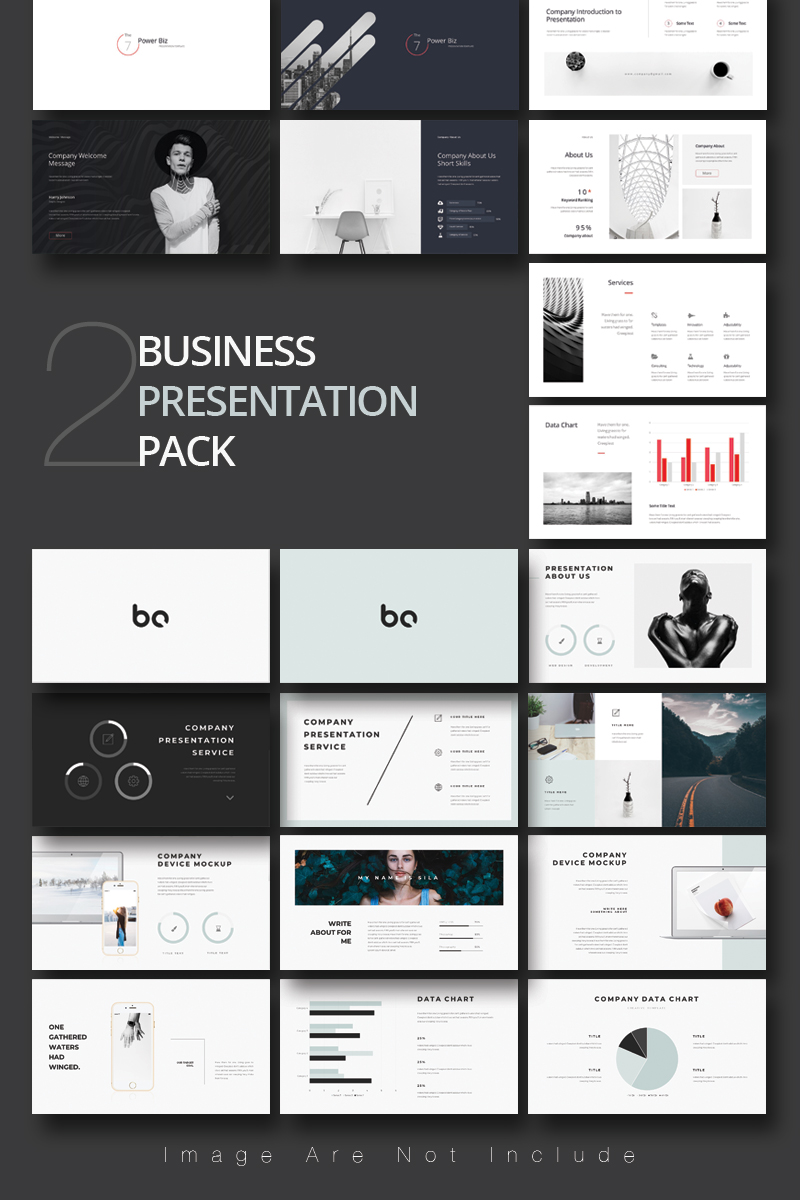 2 Clean Business Presentation Pack PowerPoint template