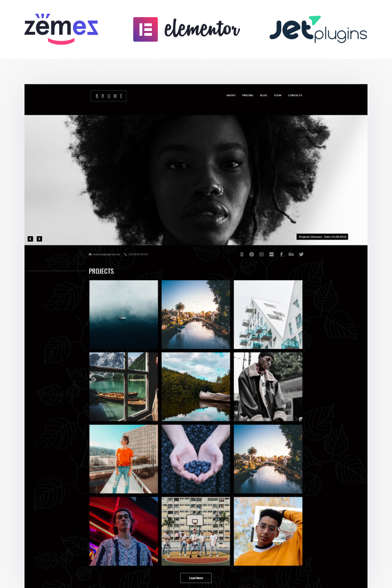 Brume - Photo Portfolio with Elementor Builder WordPress Theme