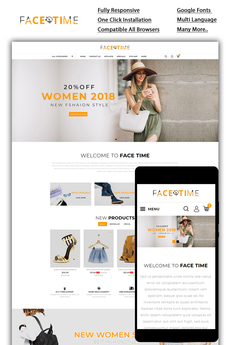 Facetime - Fashion Store OpenCart Template