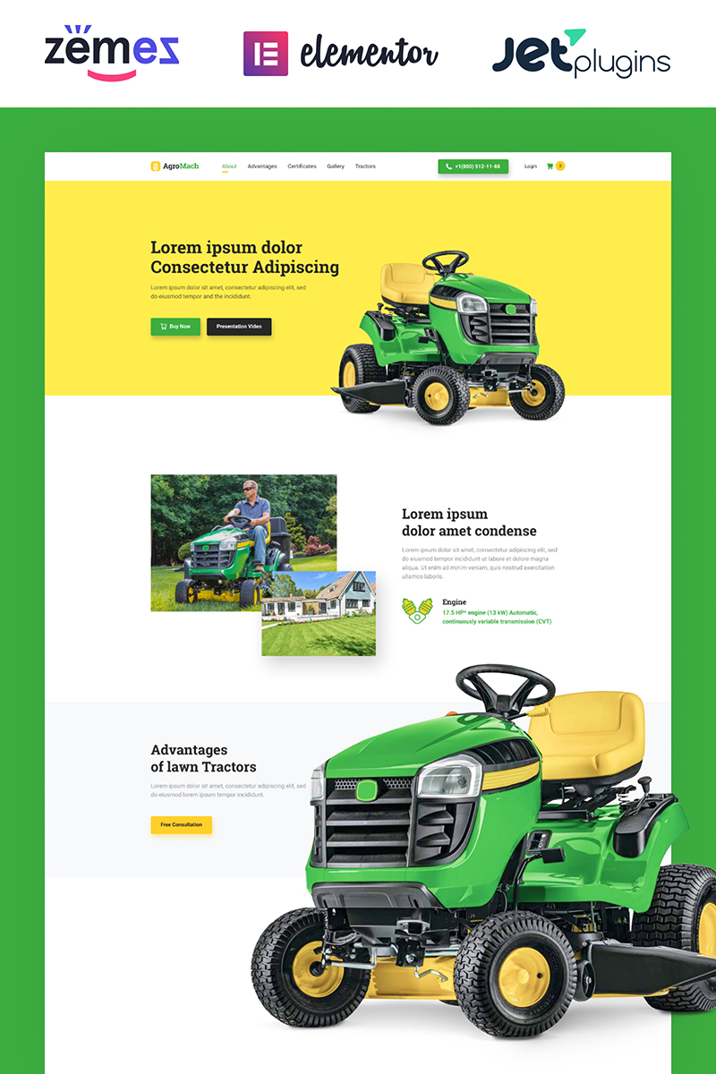 AgroMach - Agricultural Machinery with the Online Store WooCommerce Theme