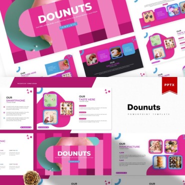 Donut Food PowerPoint Templates 85993