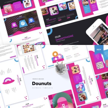 Donut Food Keynote Templates 86007