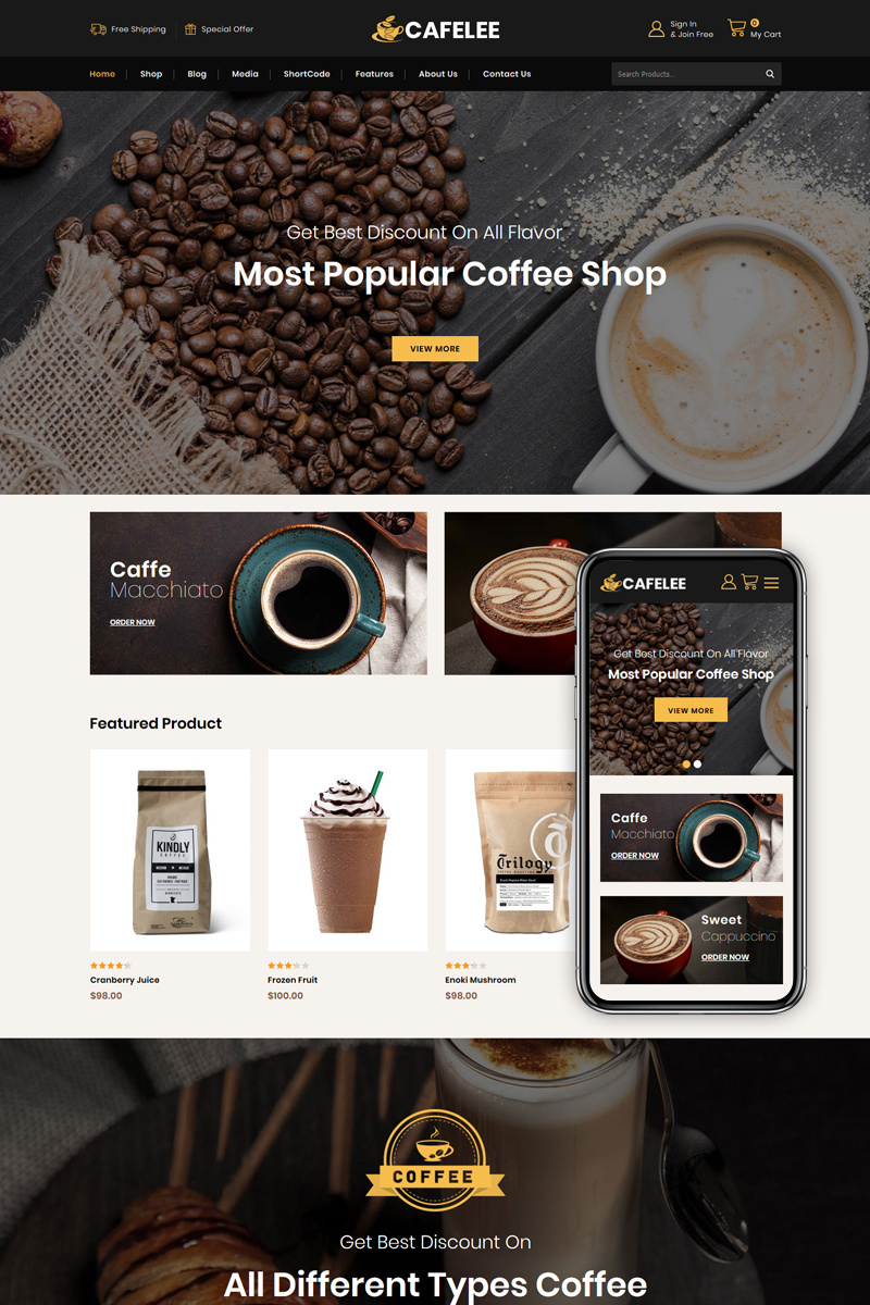 Cafelee - Food and Restaurant Store WooCommerce Theme