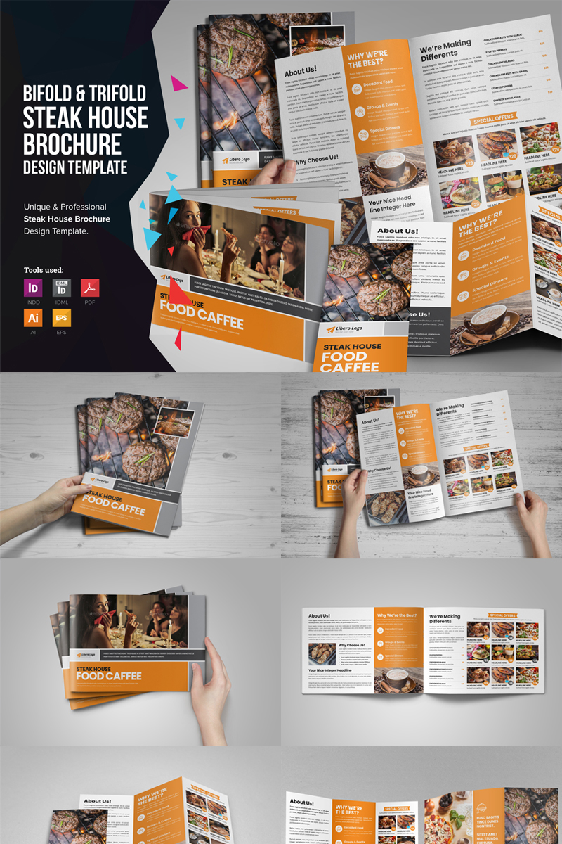 Qualis - Food Menu Bifold-Trifold Brochure - Corporate Identity Template