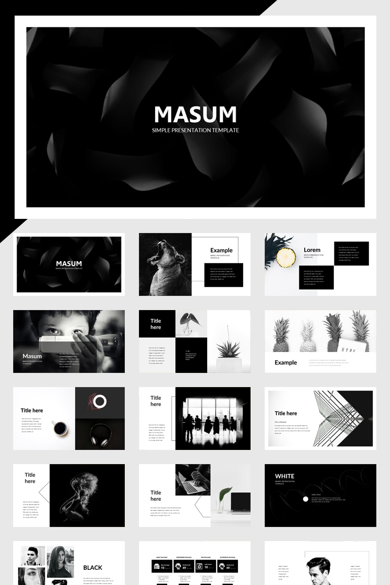Masum Black And White PowerPoint template