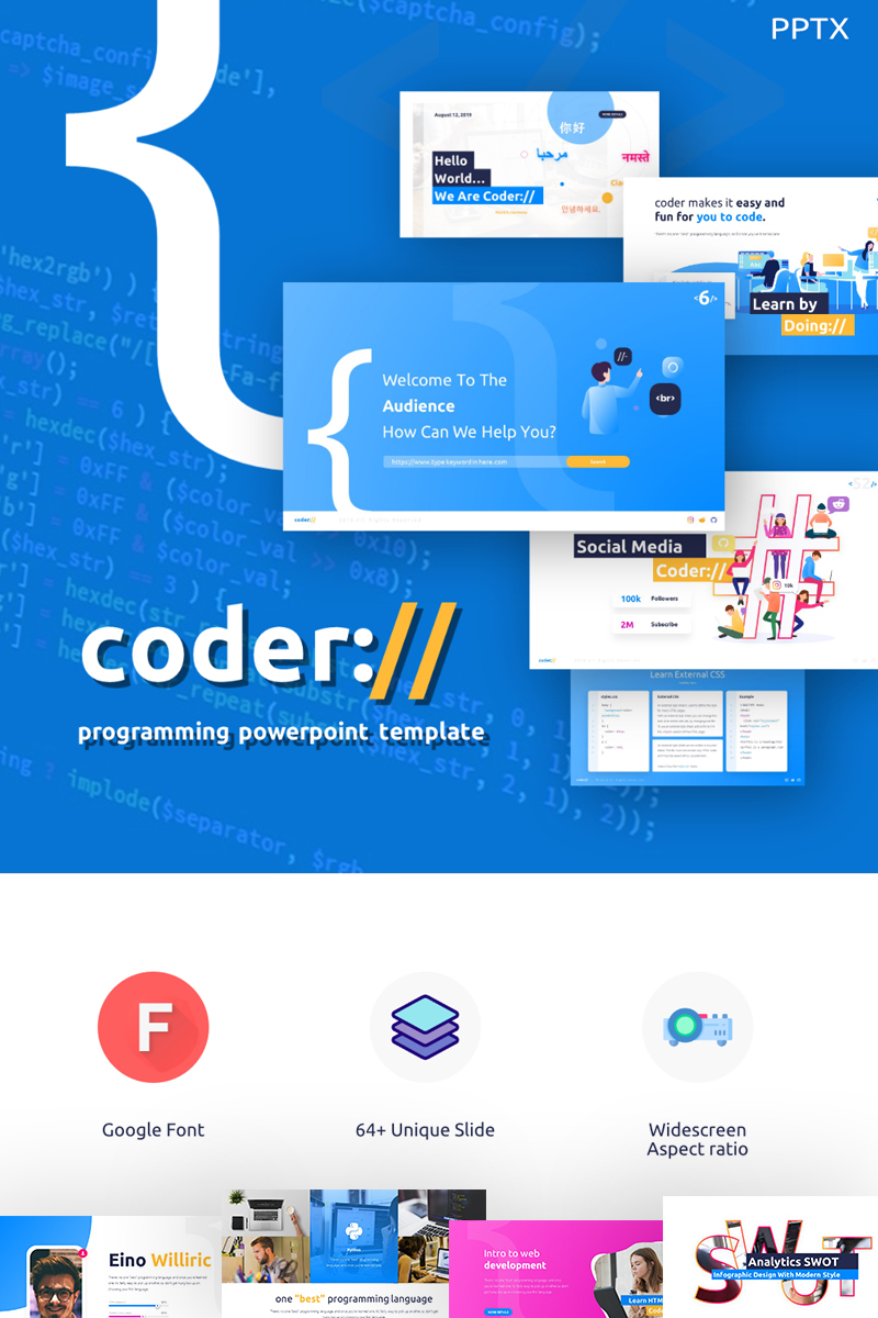 Coder Programming  Presentation PowerPoint template