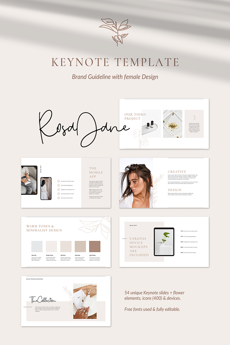 Rosa Jane Keynote Brand Guidelines - Keynote template