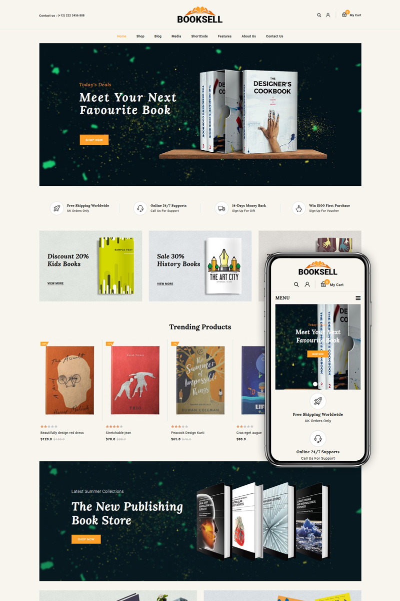 Booksell - Books and Stationery Store WooCommerce Theme