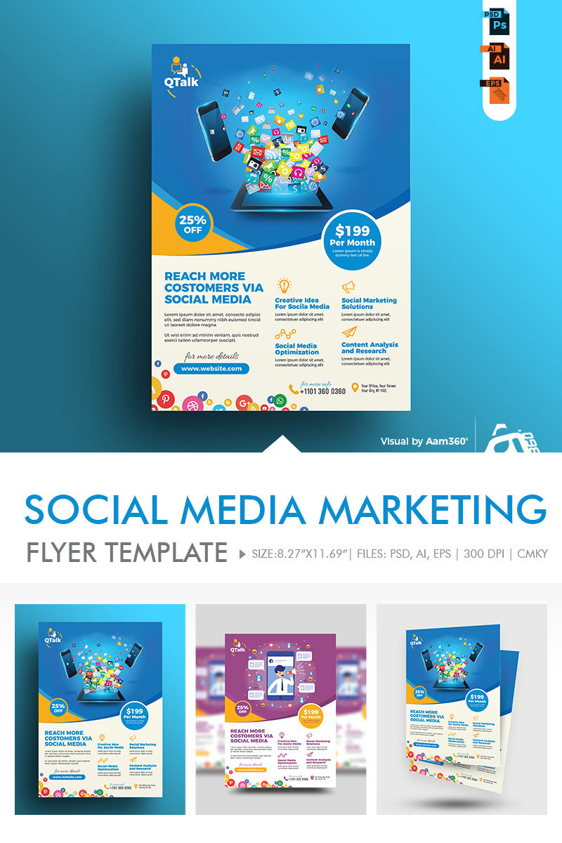 Social Media Marketing Flyer - Corporate Identity Template