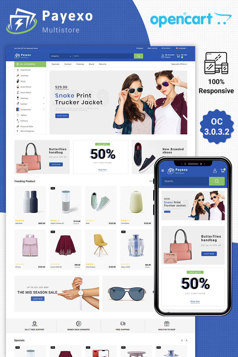 Payexo The Best Fashion Store OpenCart Template