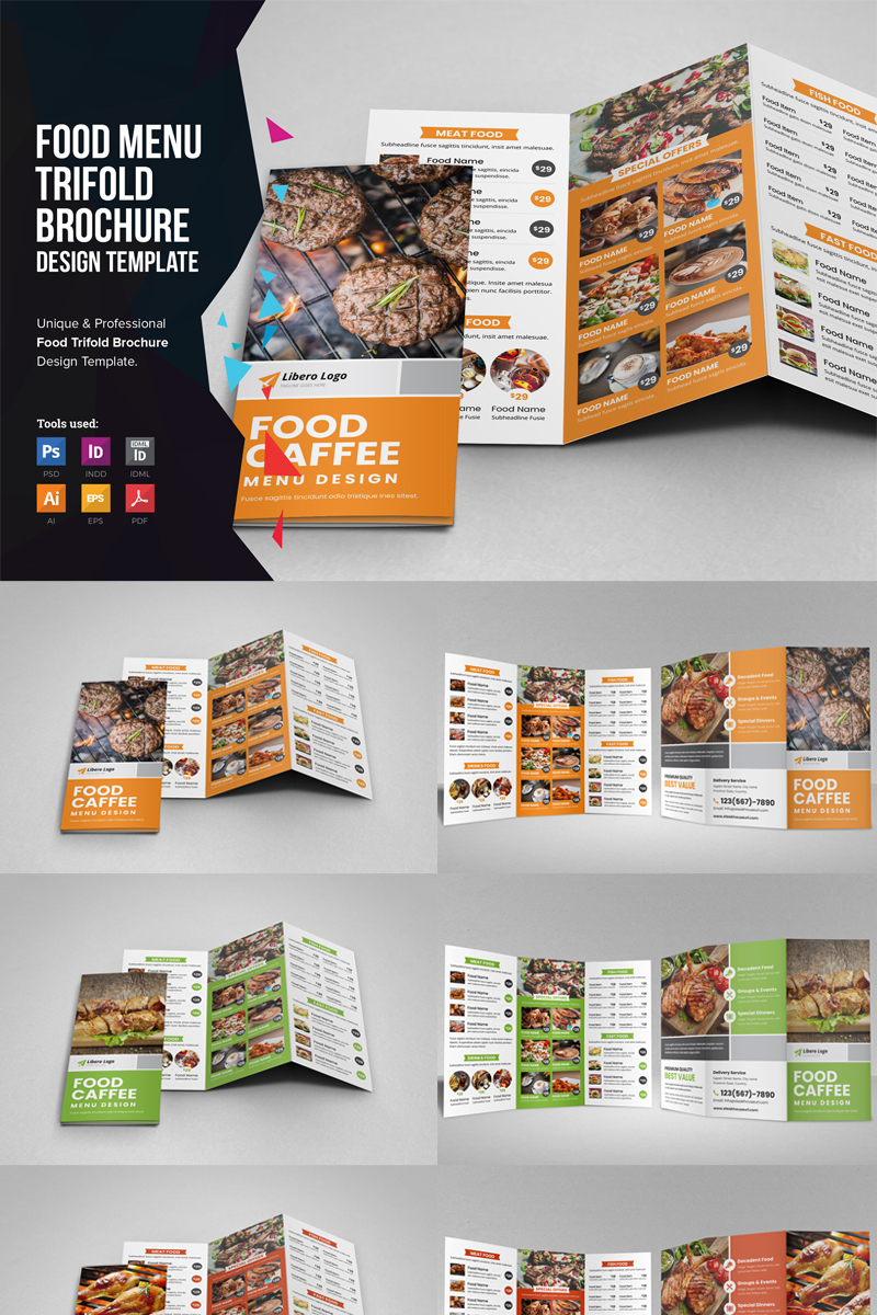 Shithy - Food Menu Trifold Brochure - Corporate Identity Template