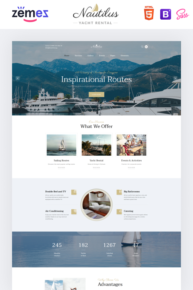 Nautilus - Yachting Multipage HTML Website Template
