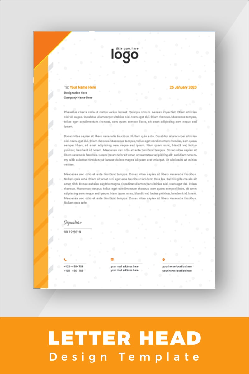 Yellow Colour Letterhead - Corporate Identity Template