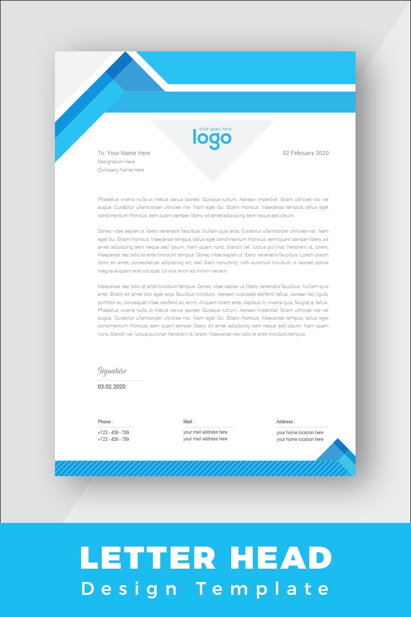 Blue Letterhead - Corporate Identity Template