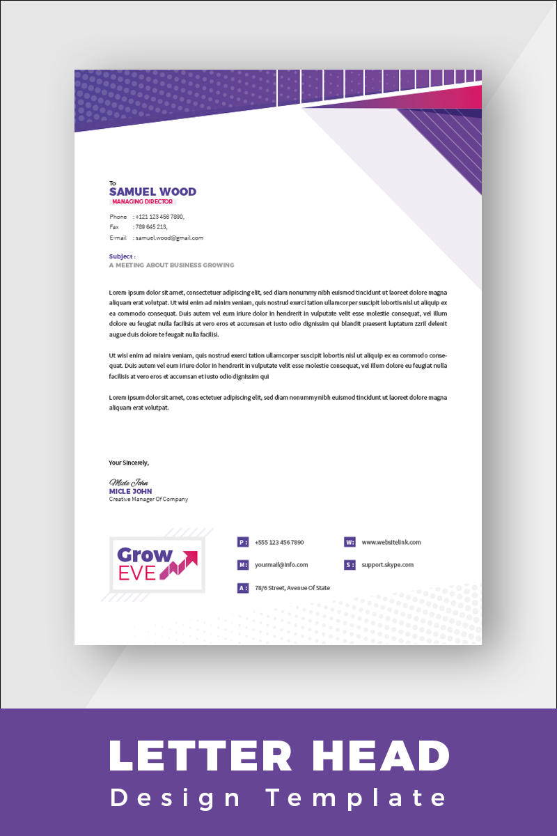 Abstract Letterhead Design - Corporate Identity Template