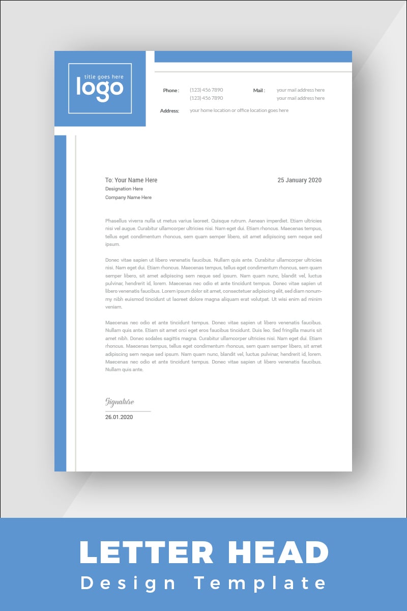 Blue Letterhead - Corporate Identity Template