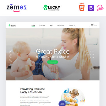 Child Childcare Landing Page Templates 86257