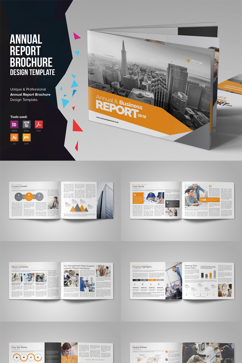 Eva - Annual Report Brochure Design - Corporate Identity Template