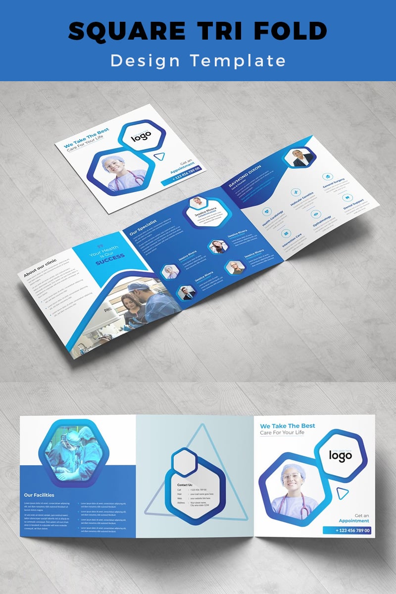 Bissett Medical Square Tri fold Brochure - Corporate Identity Template