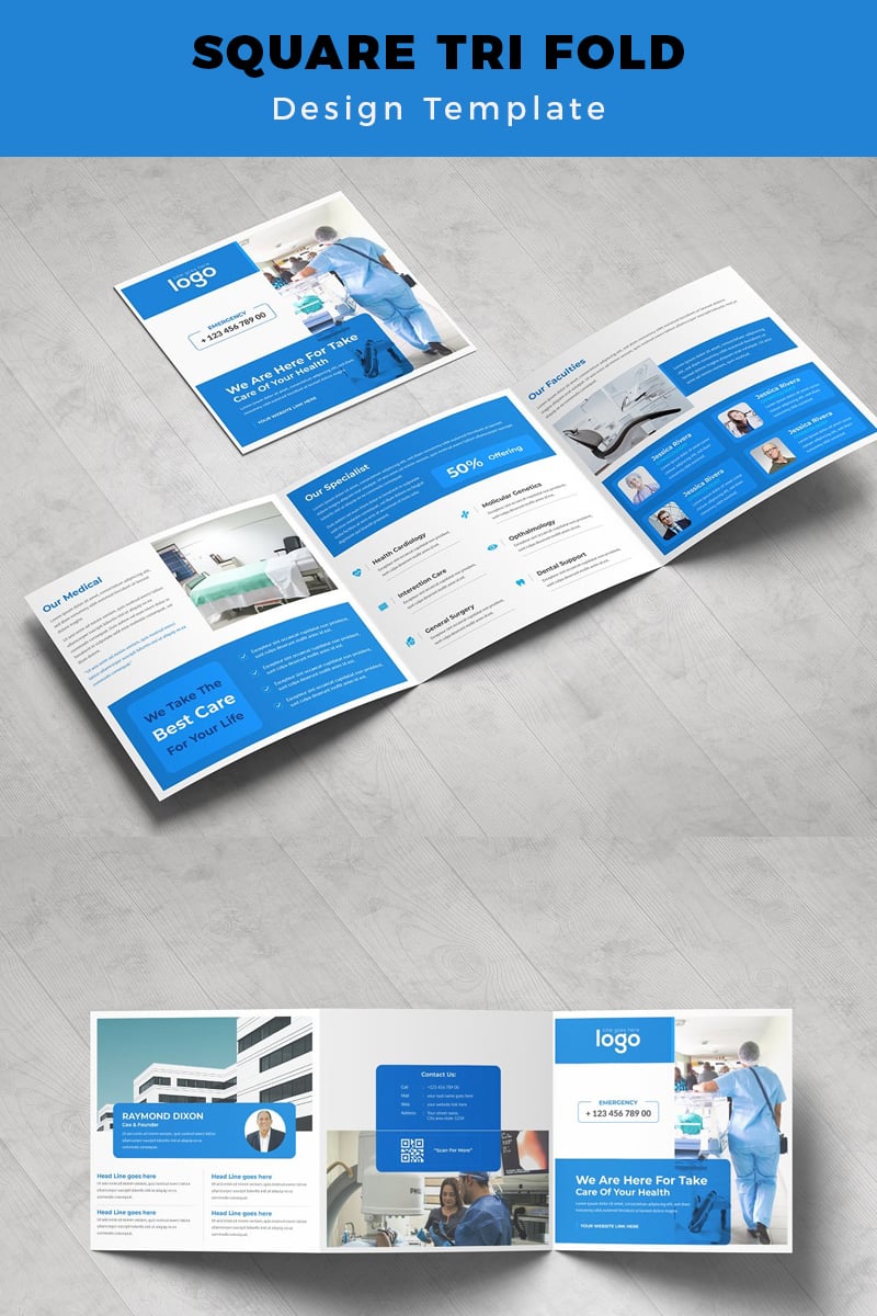 Gibson Medical Square Trifold Brochure - Corporate Identity Template