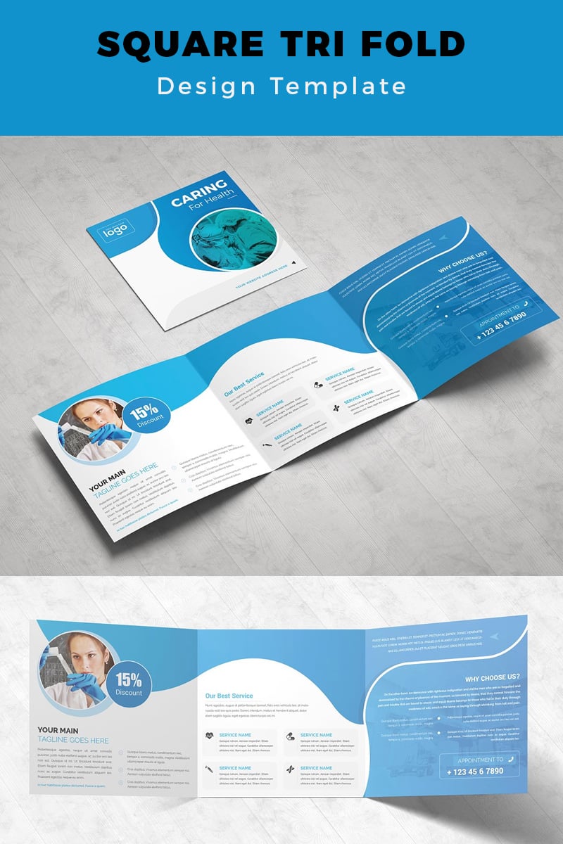 Korgen edical Squre Trifold Brochure - Corporate Identity Template