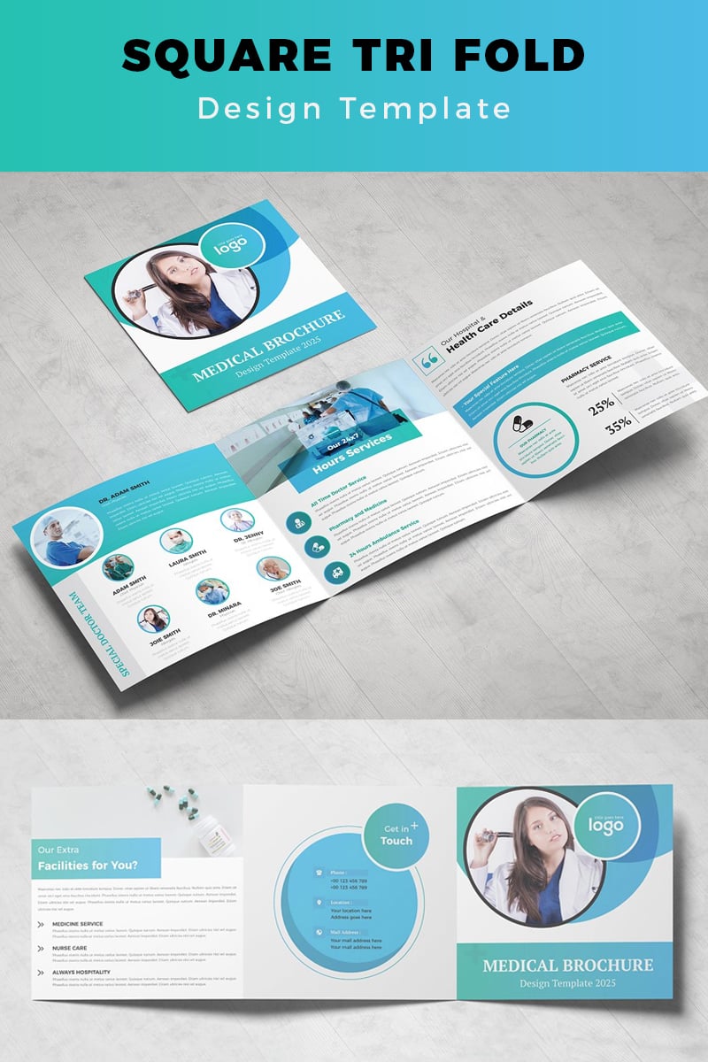 Senyk Medical Square Trifold - Corporate Identity Template