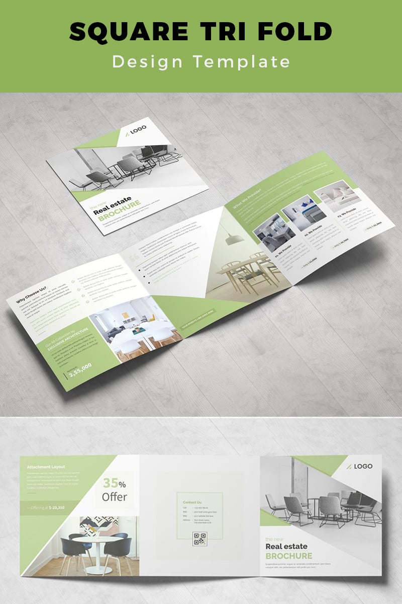 Bispfors Real Estate Square Trifold Brochure - Corporate Identity Template