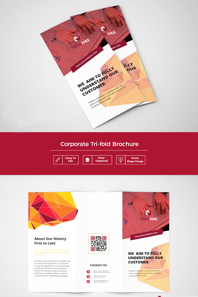 Blohn Abstract Trifold Brochure Design - Corporate Identity Template