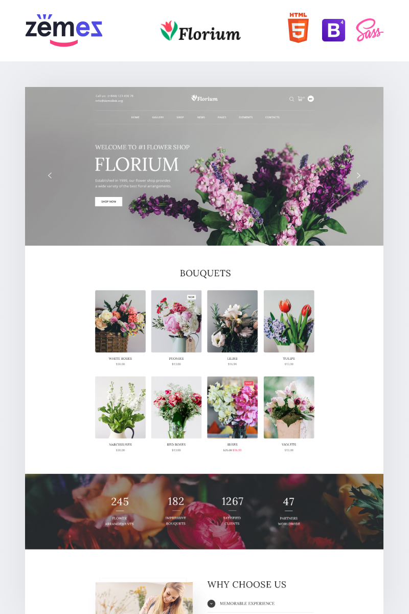 Florium - Flower Store Modern Multipage HTML Website Template
