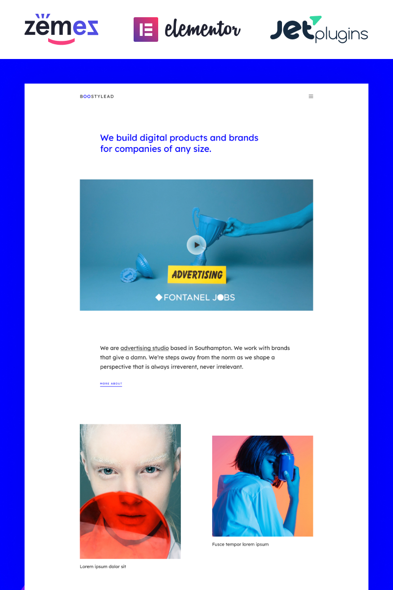 Boostylead - Marketing Agency Website Template with a Neat Design and WordPress Elementor Theme